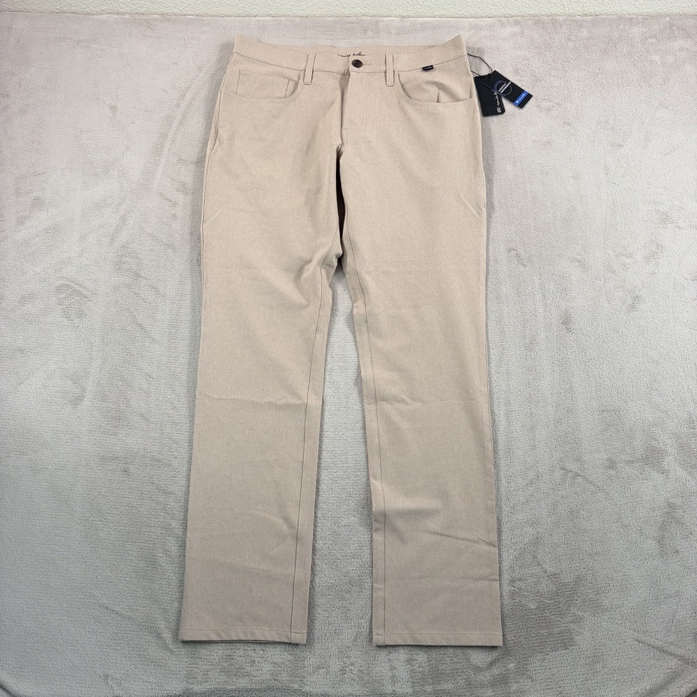 Travis Mathew Open to Close Golf Performance Pants in Khaki Men 34x32 Tag 33 NWT